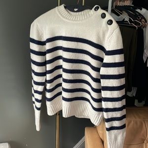 ba&sh Sean Wool-Cashmere Blend Striped Sweater